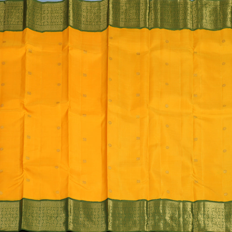 Hayagrivas Handloom Mambazham Orange Kanjivaram Silk Saree with Olive Green Border BE817-SBS