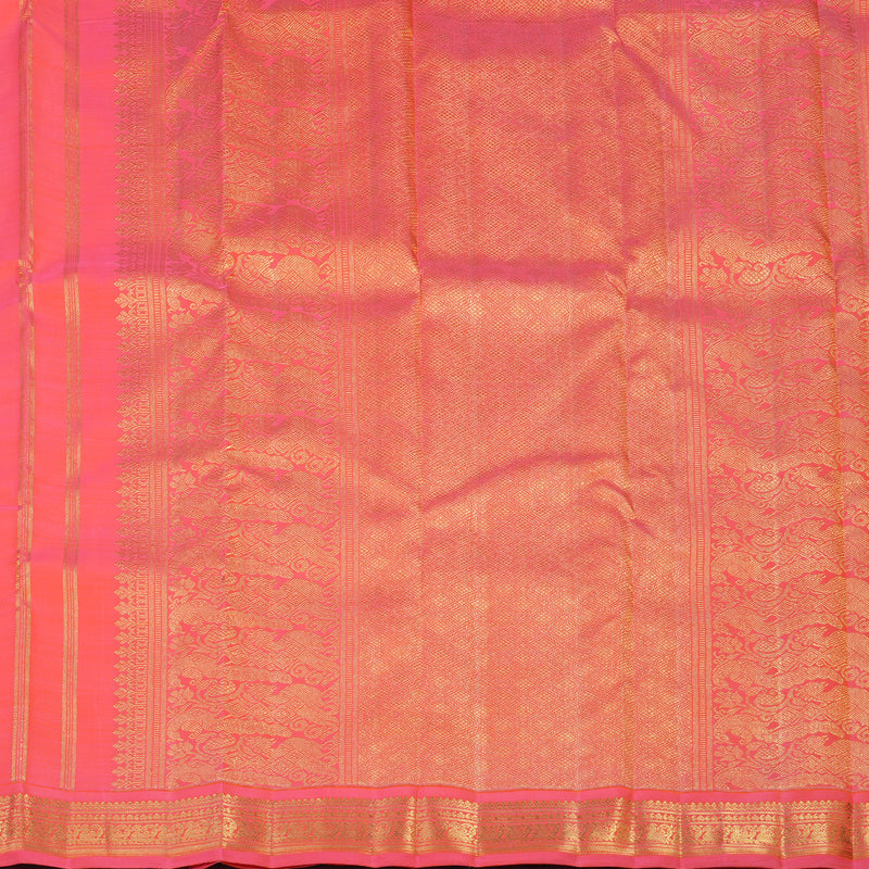 Hayagrivas Handloom Bright Peach Pink Kanjivaram Silk Saree BE818-SBS