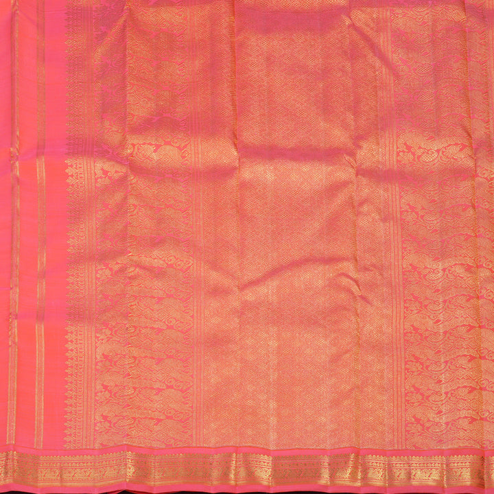 Hayagrivas Handloom Bright Peach Pink Kanjivaram Silk Saree BE818-SBS