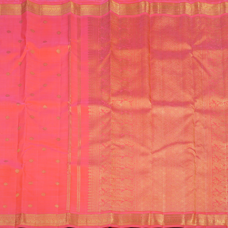 Hayagrivas Handloom Bright Peach Pink Kanjivaram Silk Saree BE818-SBS