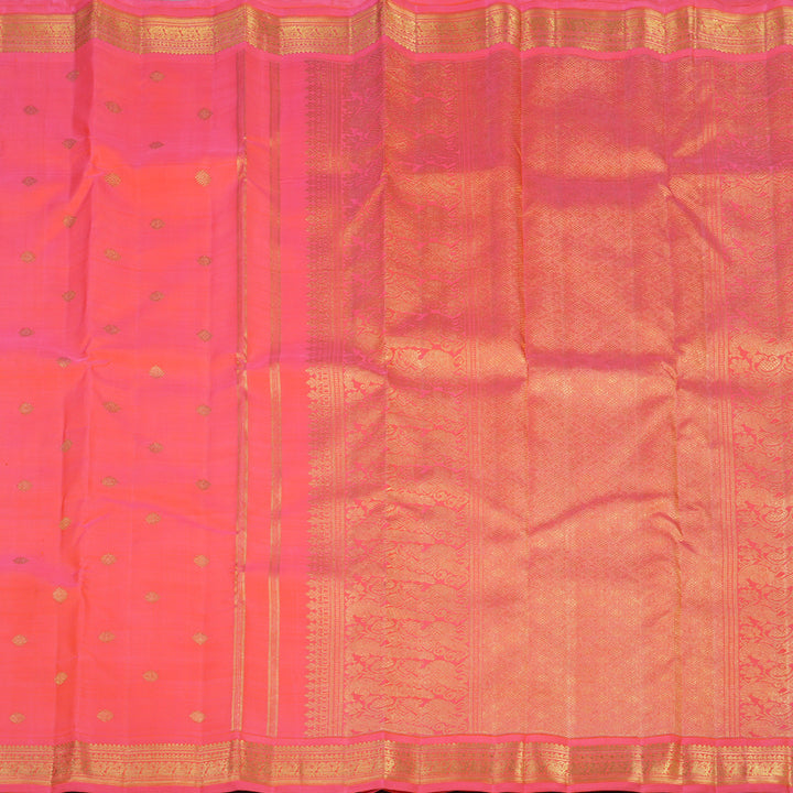 Hayagrivas Handloom Bright Peach Pink Kanjivaram Silk Saree BE818-SBS