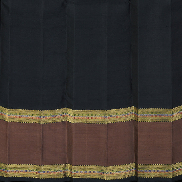 Hayagrivas Handloom Peach Pink Kanjivaram Silk Saree with Chocolate Brown Border BE823-SBS