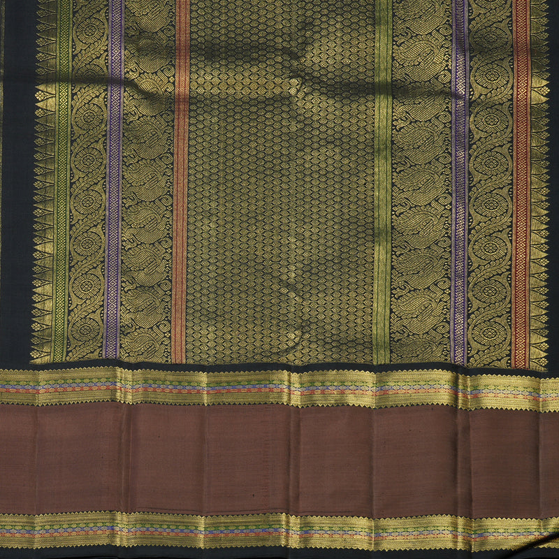 Hayagrivas Handloom Peach Pink Kanjivaram Silk Saree with Chocolate Brown Border BE823-SBS