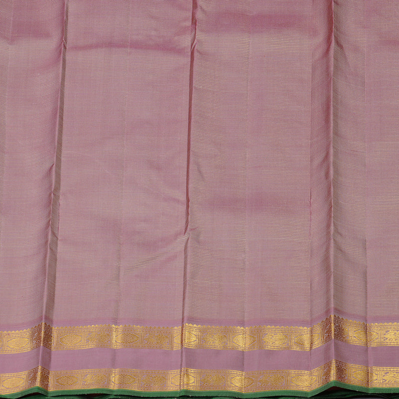 Hayagrivas Beige Handloom Kanjivaram Silk Saree with Ganga Jamuna (Onion Pink And Sky Blue) Border BE9-SBS