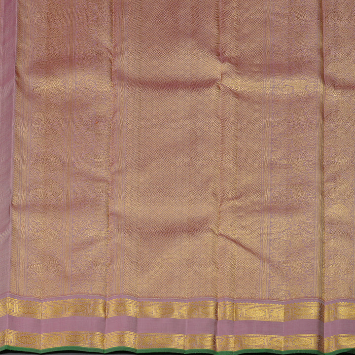 Hayagrivas Beige Handloom Kanjivaram Silk Saree with Ganga Jamuna (Onion Pink And Sky Blue) Border BE9-SBS