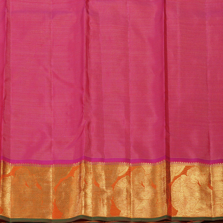 Hayagrivas Handloom Pink Kanjivaram Silk Saree with Orange Border BF1-SBS