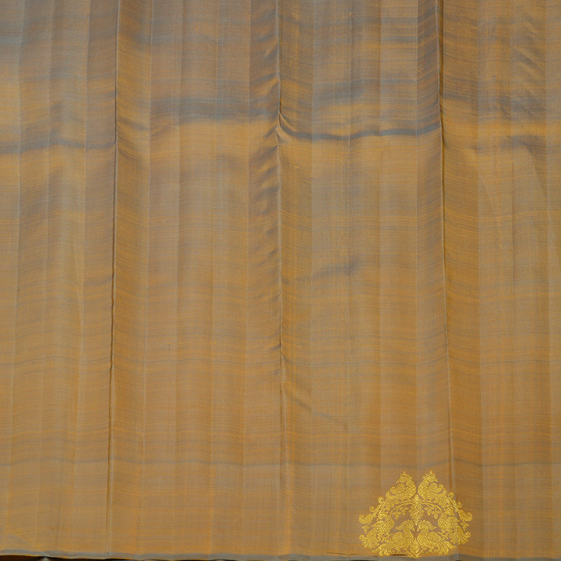 Hayagrivas Handloom Dual Tone (Gold & Grey) Kanjivaram Silk Saree BF10-SBS