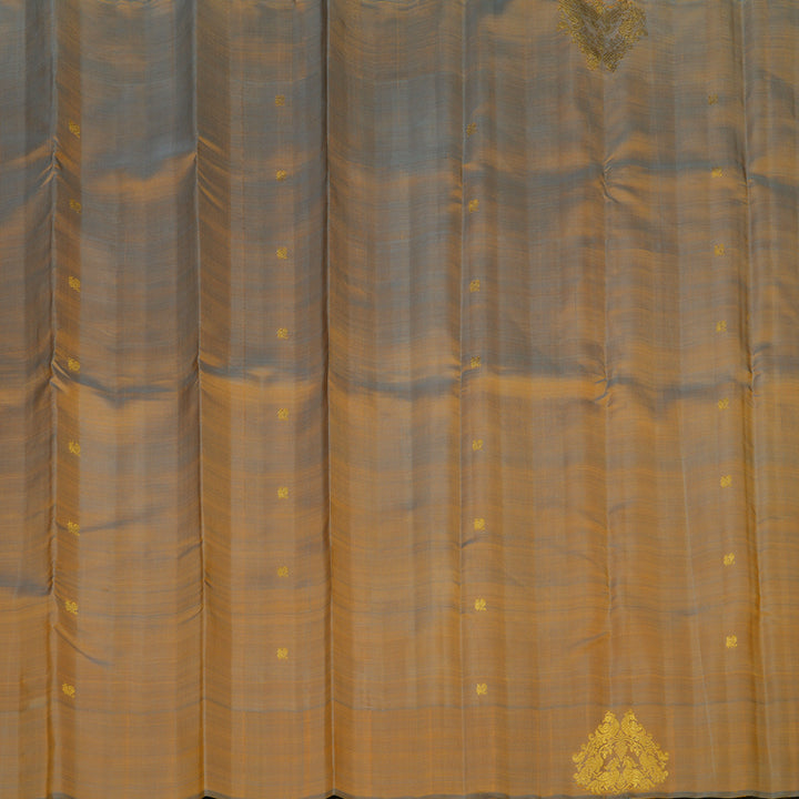 Hayagrivas Handloom Dual Tone (Gold & Grey) Kanjivaram Silk Saree BF10-SBS
