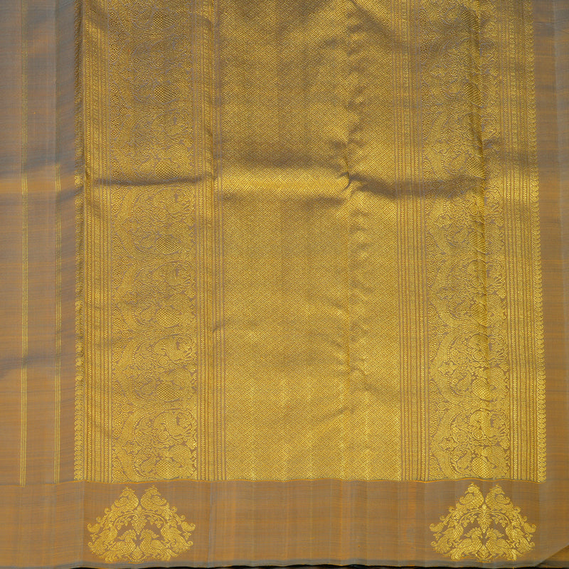 Hayagrivas Handloom Dual Tone (Gold & Grey) Kanjivaram Silk Saree BF10-SBS