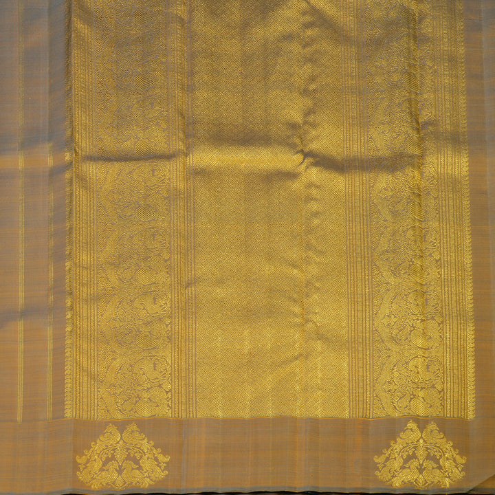 Hayagrivas Handloom Dual Tone (Gold & Grey) Kanjivaram Silk Saree BF10-SBS