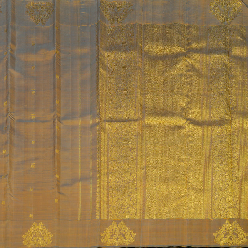 Hayagrivas Handloom Dual Tone (Gold & Grey) Kanjivaram Silk Saree BF10-SBS