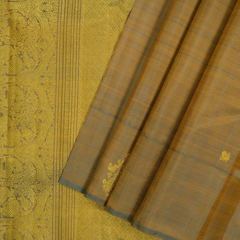 Hayagrivas Handloom Dual Tone (Gold & Grey) Kanjivaram Silk Saree BF10-SBS