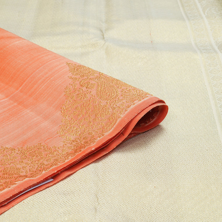 Hayagrivas Handloom Peach Orange Kanjivaram Silk Saree BF104-SBS
