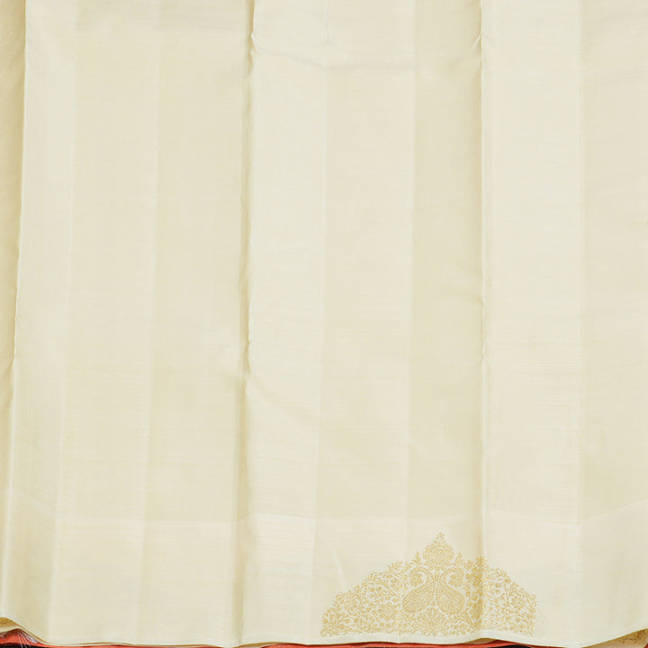 Hayagrivas Handloom Peach Orange Kanjivaram Silk Saree BF104-SBS