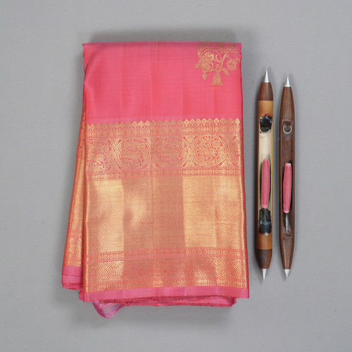 Hayagrivas Handloom Rose Pink Kanjivaram Silk Saree BF105-SBS