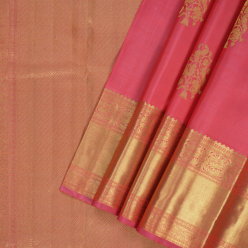Hayagrivas Handloom Rose Pink Kanjivaram Silk Saree BF105-SBS