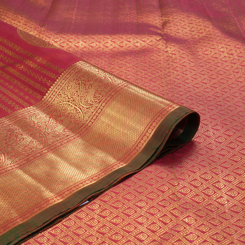 Hayagrivas Handloom Rust-Pink Kanjivaram Silk Saree BF106-SBS