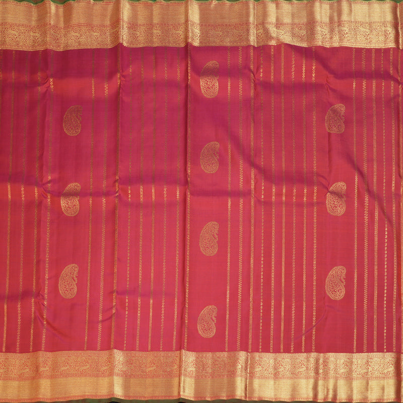 Hayagrivas Handloom Rust-Pink Kanjivaram Silk Saree BF106-SBS