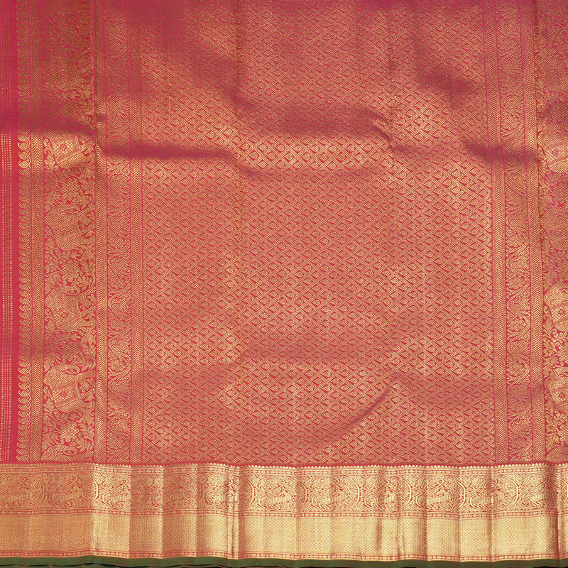 Hayagrivas Handloom Rust-Pink Kanjivaram Silk Saree BF106-SBS