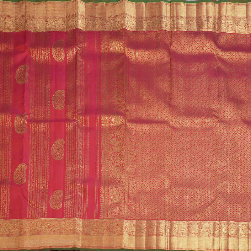 Hayagrivas Handloom Rust-Pink Kanjivaram Silk Saree BF106-SBS