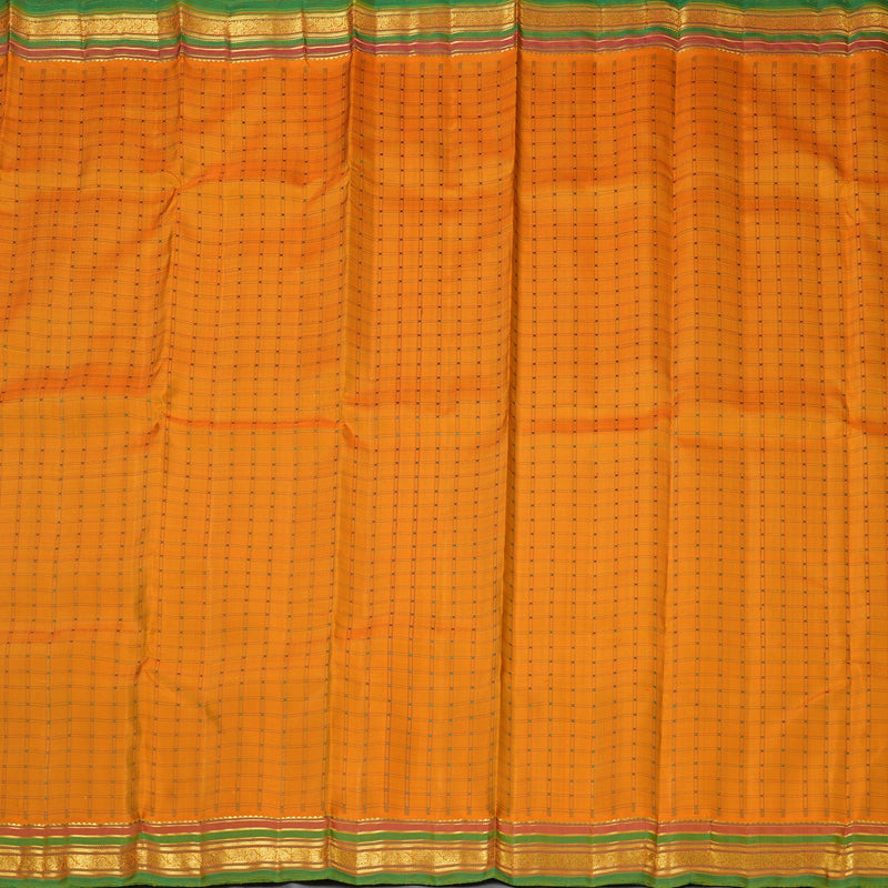 Hayagrivas Handloom Manjal Kanjivaram Silk Saree with Green Border BF109-SBS