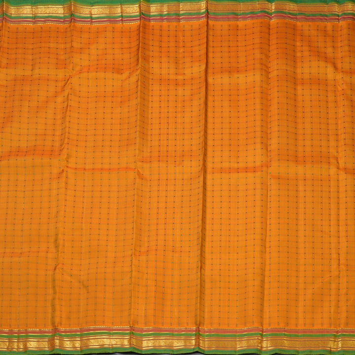 Hayagrivas Handloom Manjal Kanjivaram Silk Saree with Green Border BF109-SBS