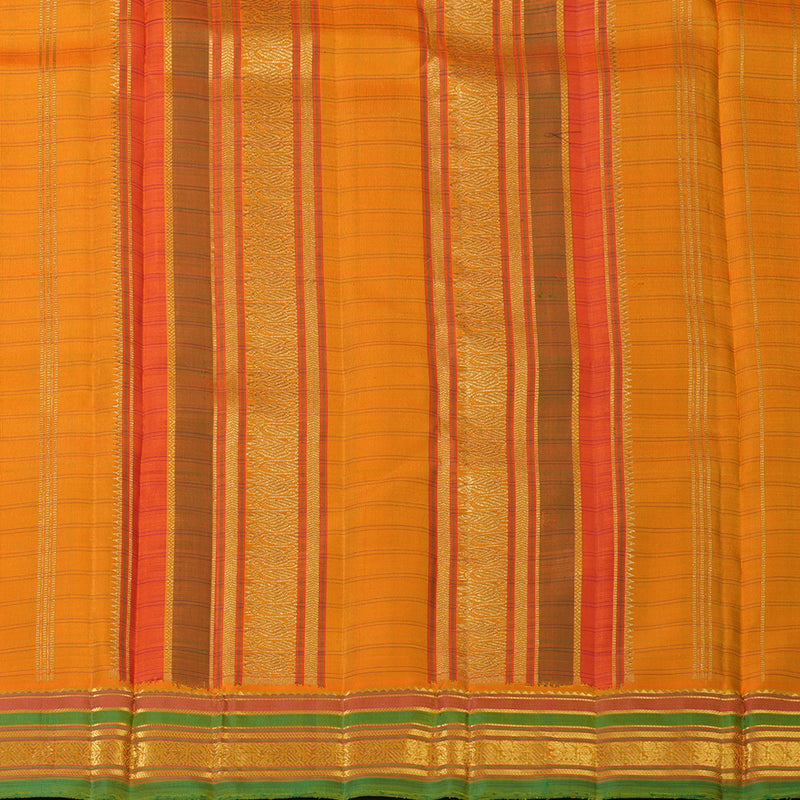Hayagrivas Handloom Manjal Kanjivaram Silk Saree with Green Border BF109-SBS