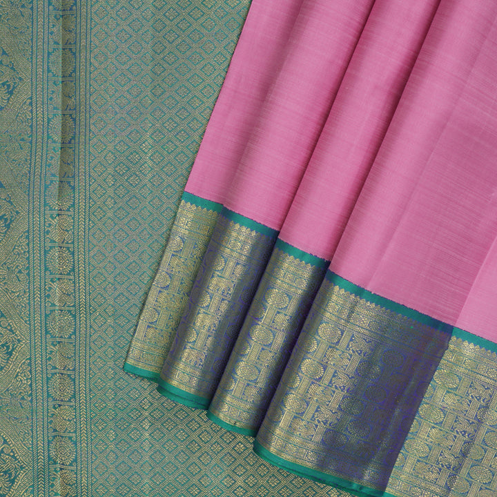 Hayagrivas Handloom Lotus Pink Ten Yards Silk Saree BF110-SBS