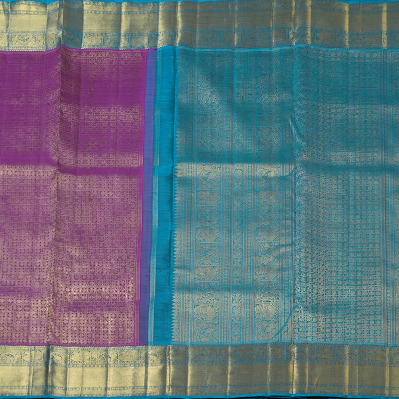 Hayagrivas Handloom Vadamalli Purple Ten Yards Silk Saree BF111-SBS