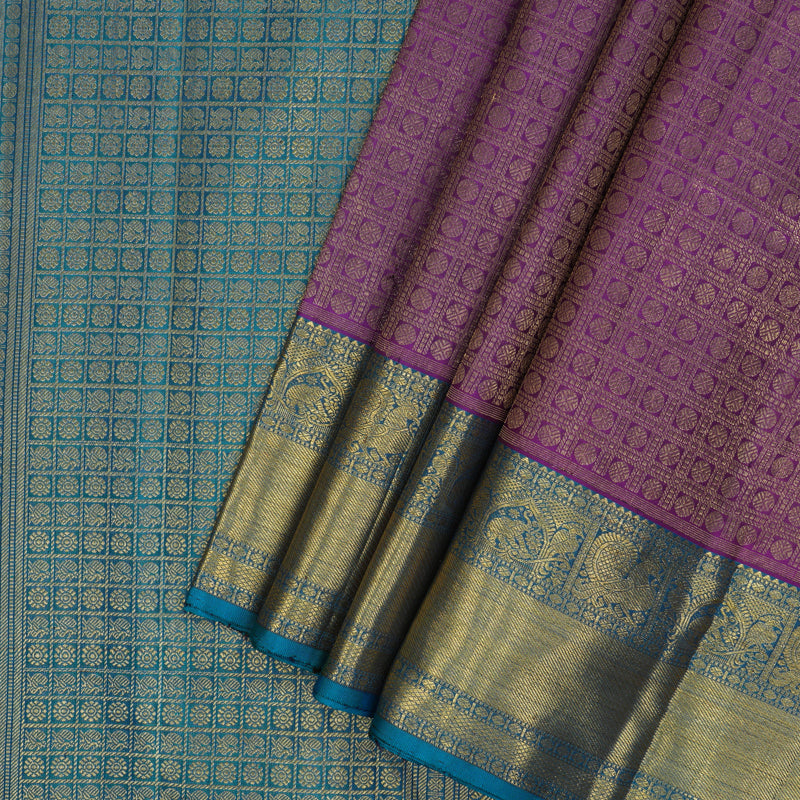 Hayagrivas Handloom Vadamalli Purple Ten Yards Silk Saree BF111-SBS