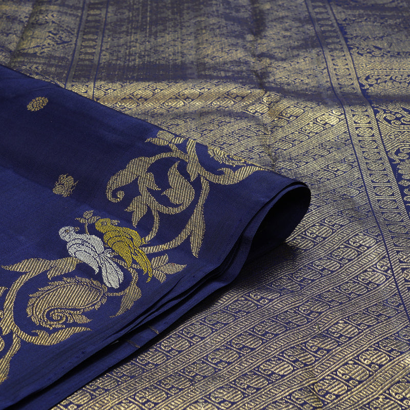 Hayagrivas Handloom Navy Blue Kanjivaram Silk Saree BF116-SBS