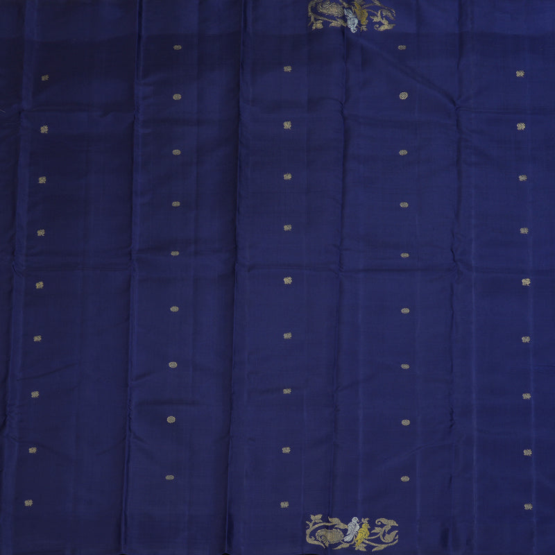 Hayagrivas Handloom Navy Blue Kanjivaram Silk Saree BF116-SBS