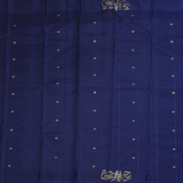 Hayagrivas Handloom Navy Blue Kanjivaram Silk Saree BF116-SBS