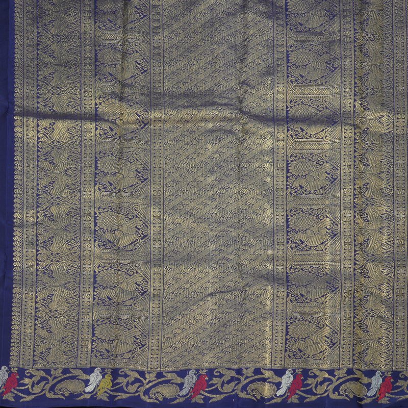 Hayagrivas Handloom Navy Blue Kanjivaram Silk Saree BF116-SBS