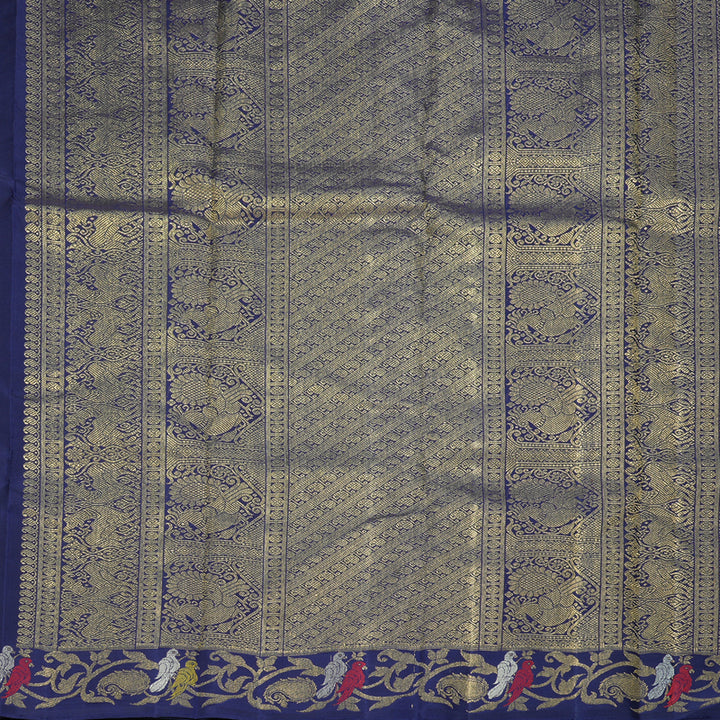 Hayagrivas Handloom Navy Blue Kanjivaram Silk Saree BF116-SBS
