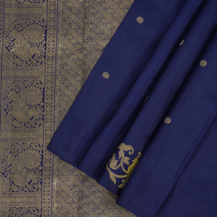 Hayagrivas Handloom Navy Blue Kanjivaram Silk Saree BF116-SBS