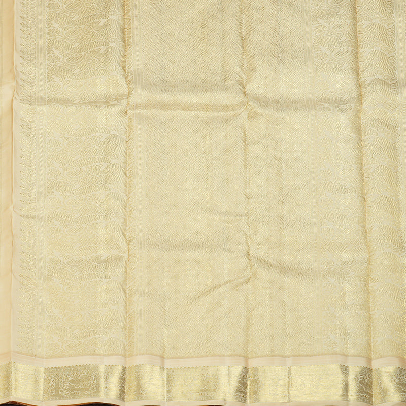 Hayagrivas Handloom Mild Peach Kanjivaram Silk Saree with Sandal Border BF117-SBS