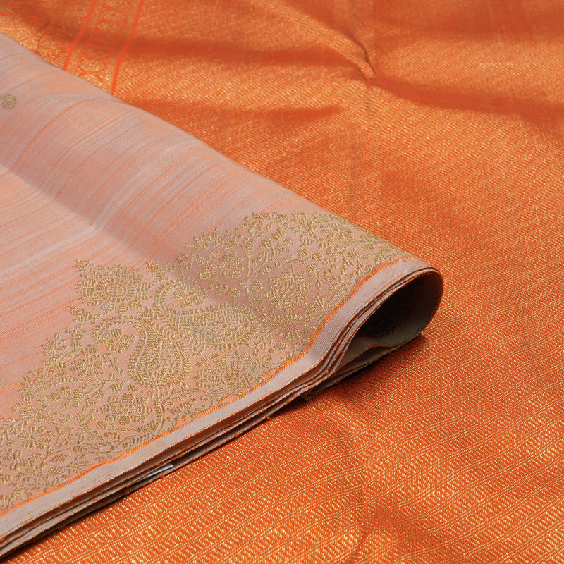 Hayagrivas Handloom Peach Orange Kanjivaram Silk Saree BF12-SBS