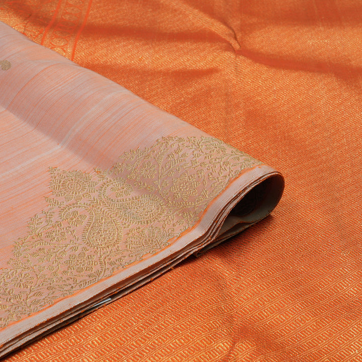 Hayagrivas Handloom Peach Orange Kanjivaram Silk Saree BF12-SBS