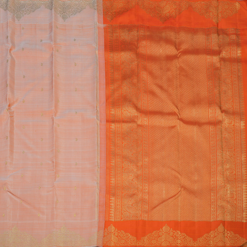 Hayagrivas Handloom Peach Orange Kanjivaram Silk Saree BF12-SBS