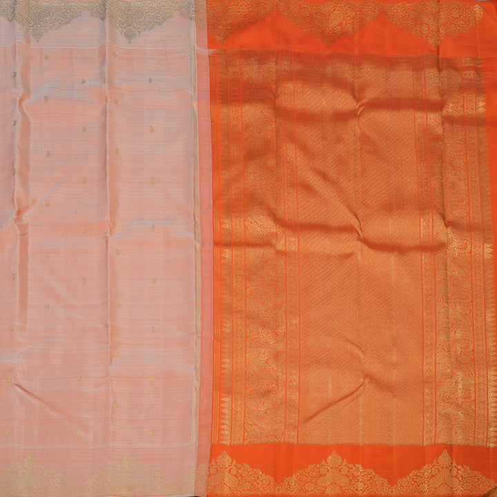 Hayagrivas Handloom Peach Orange Kanjivaram Silk Saree BF12-SBS