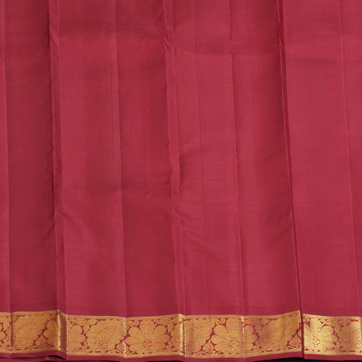 Hayagrivas Handloom Mambazham Orange Kanjivaram Silk Saree with Maroon Border BF120-SBS