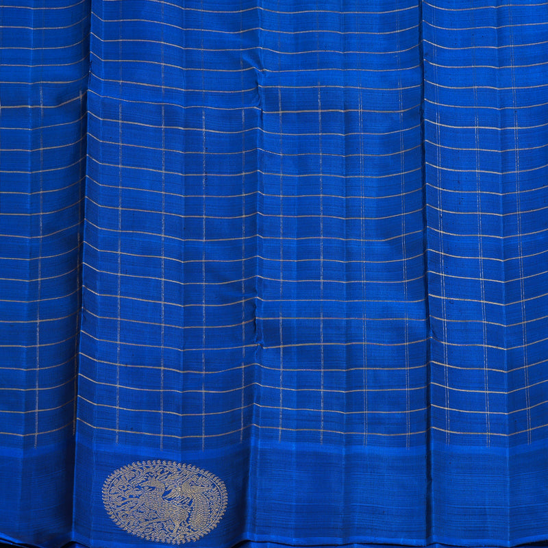 Hayagrivas Handloom Rama Green Kanjivaram Silk Saree with MS Blue Border BF125-SBS
