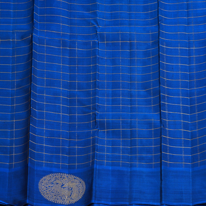 Hayagrivas Handloom Rama Green Kanjivaram Silk Saree with MS Blue Border BF125-SBS