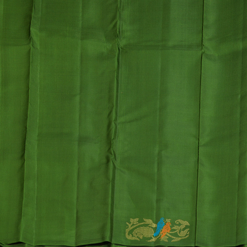 Hayagrivas Handloom Olive Green Kanjivaram Silk Saree BF126-SBS