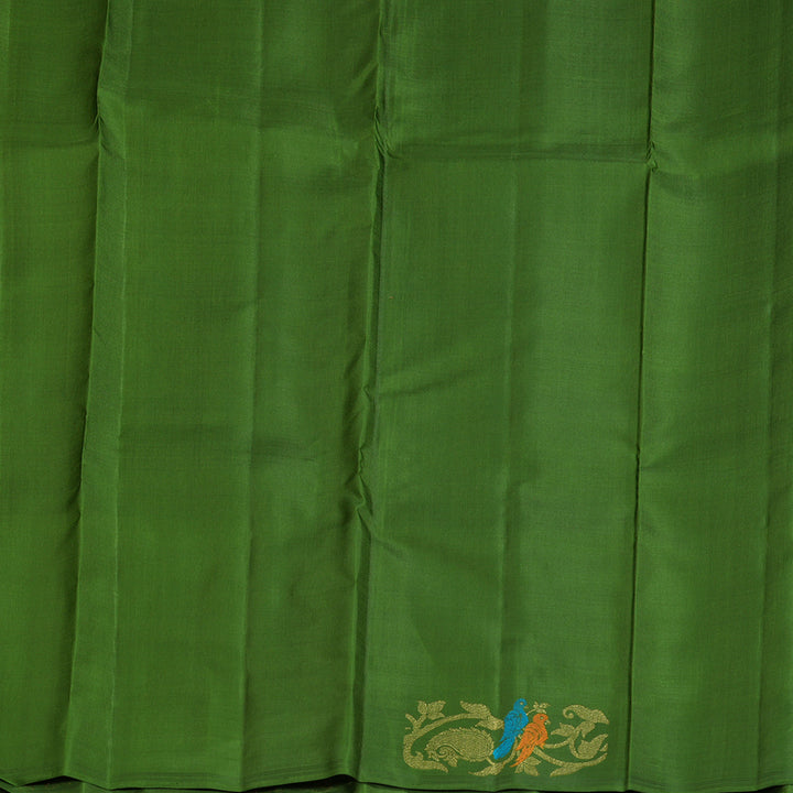 Hayagrivas Handloom Olive Green Kanjivaram Silk Saree BF126-SBS