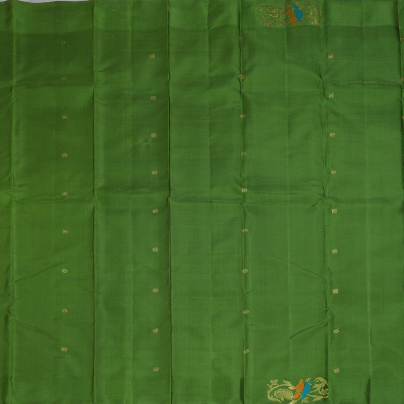 Hayagrivas Handloom Olive Green Kanjivaram Silk Saree BF126-SBS