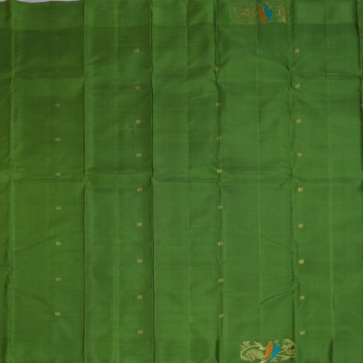 Hayagrivas Handloom Olive Green Kanjivaram Silk Saree BF126-SBS