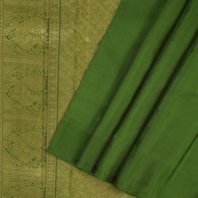 Hayagrivas Handloom Olive Green Kanjivaram Silk Saree BF126-SBS