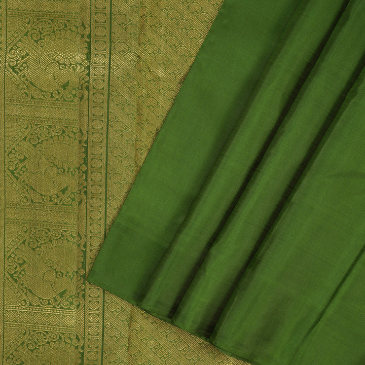 Hayagrivas Handloom Olive Green Kanjivaram Silk Saree BF126-SBS